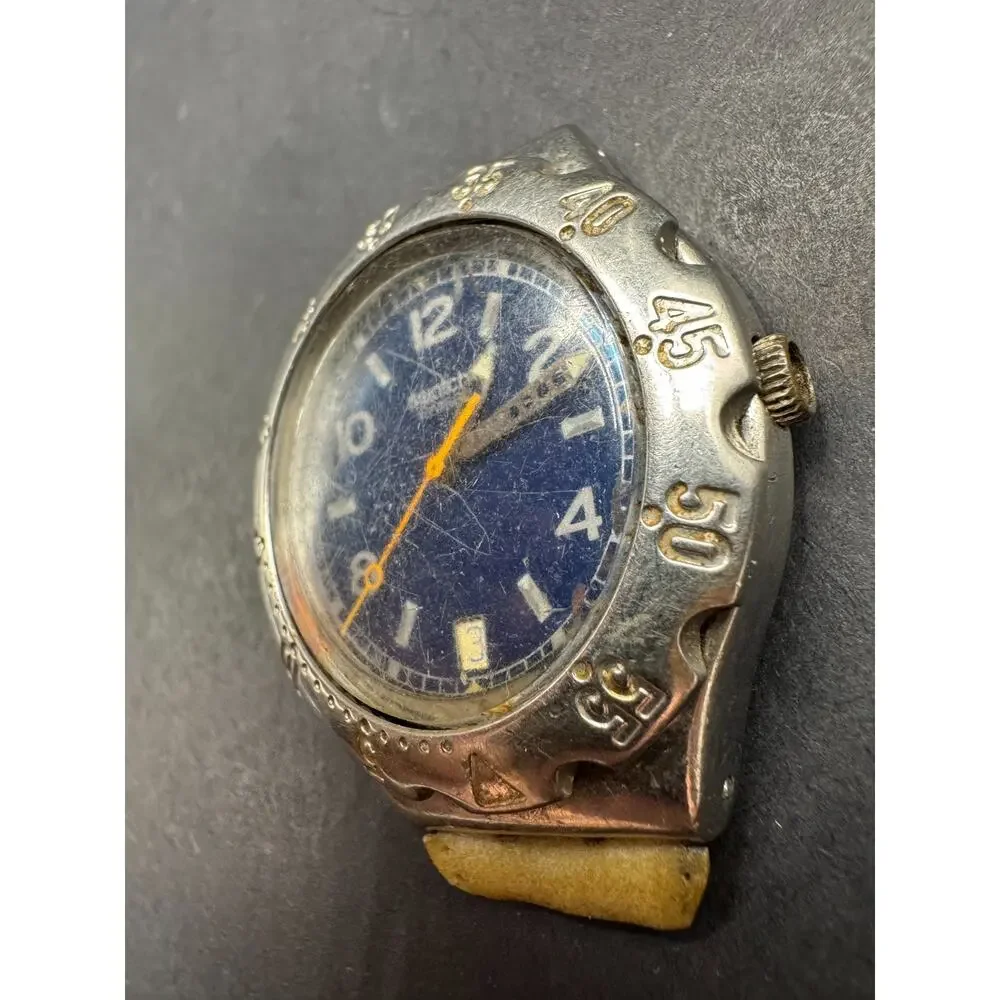 Vintage Swatch IRONY Scuba YDS402 Water Reflex Blue Dial Steel Date No Band